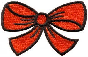 Orange bow knot ribbon boho retro sew sewing applique iron-on patch S-437