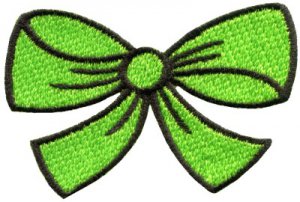 Light green bow knot ribbon boho retro sew sewing applique iron-on patch S-438