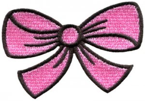 Pink bow knot ribbon boho retro sew sewing applique iron-on patch S-442