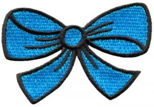 Blue bow knot ribbon boho retro sew sewing applique iron-on patch S-439