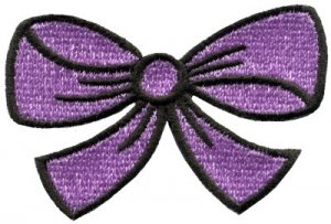 Purple bow knot ribbon boho retro sew sewing applique iron-on patch S-440