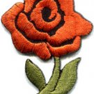 Orange rose tattoo biker love retro boho sew sewing applique iron-on patch S-448