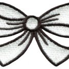 White bow knot ribbon boho retro sew sewing applique iron-on patch S-445