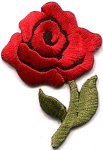 Red rose tattoo biker love retro boho sew sewing applique iron-on patch S-447