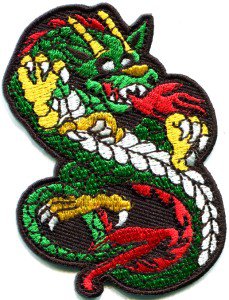 Chinese dragon kung fu martial arts biker tattoo applique iron-on patch S-449