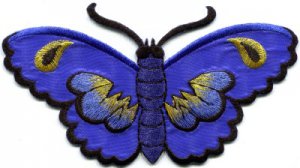 Butterfly insect boho hippie retro love peace applique iron-on patch S-463