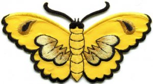 Butterfly insect boho hippie retro love peace applique iron-on patch S-461