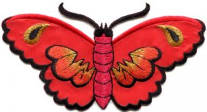Butterfly insect boho hippie retro love peace applique iron-on patch S-462