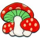 Mushroom boho 70s hippie retro love peace weed pot applique iron-on patch S-69