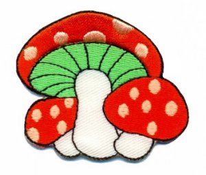 Mushroom boho 70s hippie retro love peace weed pot applique iron-on patch S-69