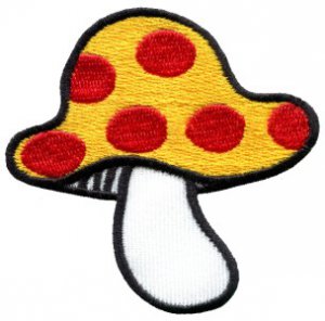Mushroom boho 70s hippie retro love peace weed pot applique iron-on patch S-67
