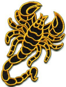 Scorpion tattoo Muay Thai applique iron-on patch S-232