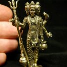 Hindu Datta Shiva Siva Brahma Vishnu Trimurti brass amulet figurine statue new