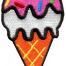 Ice cream cone retro fun kids sweets dessert applique iron-on patch S-199