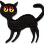 Black cat kitten kitty retro creepy boho Halloween applique iron-on patch S-214