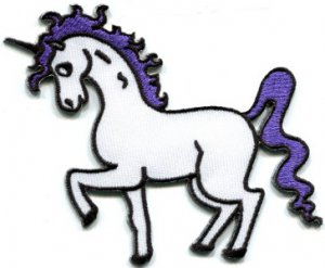 Unicorn fantasy retro fun applique iron-on patch S-219