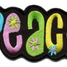 Peace sign hippie retro boho love weed flower power applique iron-on patch S-30