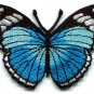 Butterfly blue hippie retro boho embroidered applique iron-on patch S-165