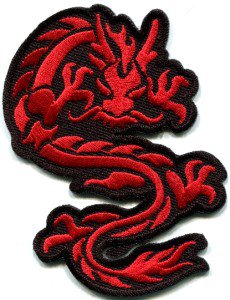 Chinese dragon kung fu martial arts biker tattoo applique iron-on patch S-362