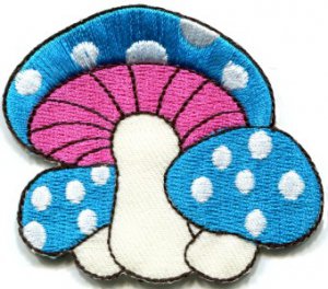 Mushroom boho hippie retro love peace weed trance applique iron-on patch S-283
