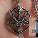 Satanic goats head pentagram + Inverted cross pendants necklaces WE SHIP EVERYWHERE FOR FREE!