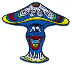Mushroom boho 70s hippie retro love peace weed pot applique iron-on patch S-56