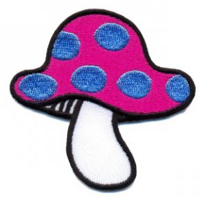 Mushroom boho 70s hippie retro love peace weed pot applique iron-on patch S-66