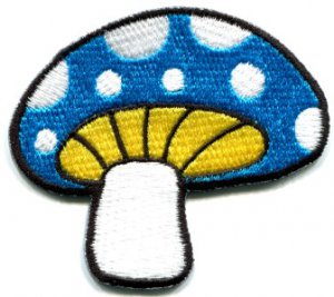 Mushroom boho hippie retro love peace weed trance applique iron-on patch S-75