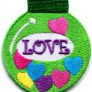 Christmas Xmas ball decoration yule love peace applique iron-on patch S-249