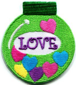 Christmas Xmas ball decoration yule love peace applique iron-on patch S-249