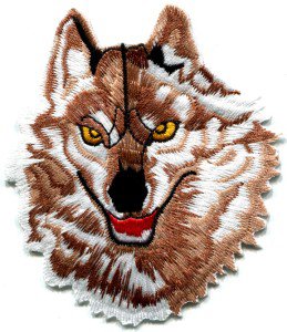 Wolf wolves biker retro embroidered applique iron-on patch S-236