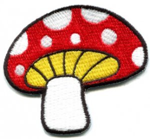 Mushroom boho 70s hippie retro love peace weed pot applique iron-on patch S-78