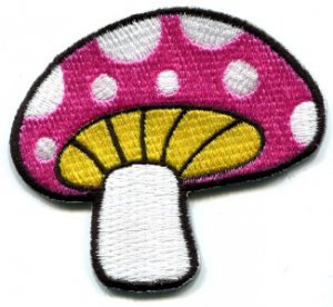 Mushroom boho 70s hippie retro love peace weed pot applique iron-on patch S-77