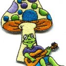 Mushroom frog toad hippie retro boho peace weed pot applique iron-on patch S-229