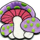 Mushroom boho 70s hippie retro love peace weed pot applique iron-on patch S-73