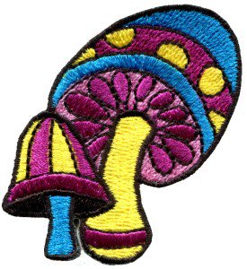 Mushroom boho hippie retro love peace weed trance applique iron-on patch S-284