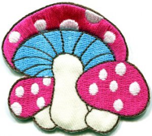 Mushroom boho hippie retro love peace weed trance applique iron-on patch S-282