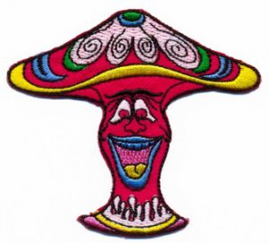 Mushroom boho 70s hippie retro love peace weed pot applique iron-on patch S-57