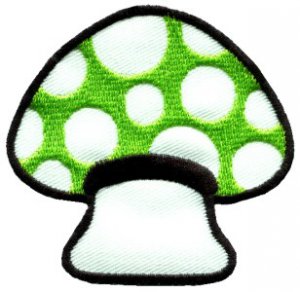 Mushroom boho hippie retro love peace weed trance applique iron-on patch S-62