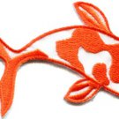 Japanese koi carp fish tattoo Japan love orange applique iron-on patch S-434