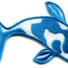 Japanese koi carp fish tattoo Japan love blue applique iron-on patch S-433