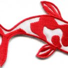 Japanese koi carp fish tattoo Japan love red applique iron-on patch S-436