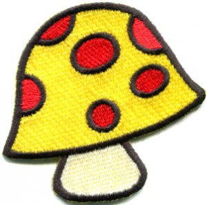 Mushroom boho hippie retro love peace weed trance applique iron-on patch S-429