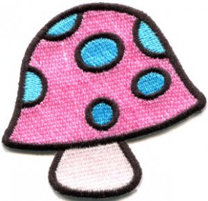 Mushroom boho hippie retro love peace weed trance applique iron-on patch S-428