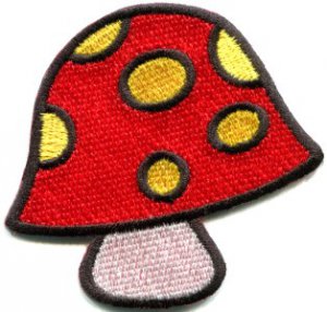 Mushroom boho hippie retro love peace weed trance applique iron-on patch S-426