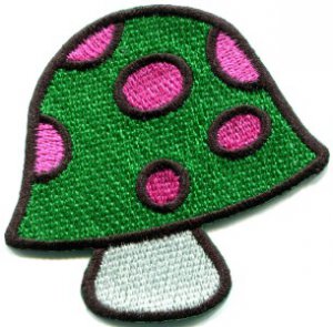 Mushroom boho hippie retro love peace weed trance applique iron-on patch S-425