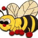 Honeybee honey bee insect fun retro sew sewing applique iron-on patch S-419