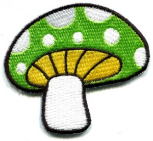 Mushroom boho hippie retro love peace weed trance applique iron-on patch S-76