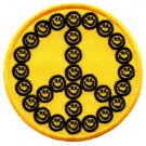 Smiley face peace sign hippie retro boho love weed applique iron-on patch S-24