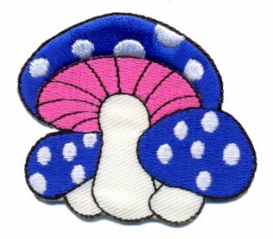Mushroom boho hippie retro love peace weed trance applique iron-on patch S-71